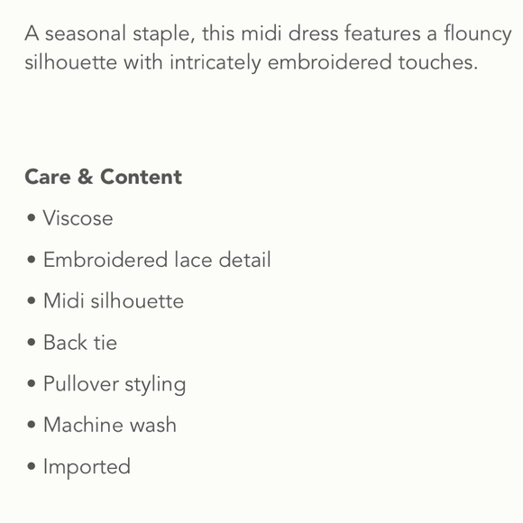 Anthropologie Alene Embroidered lace midi dress 2 - Picture 3 of 11